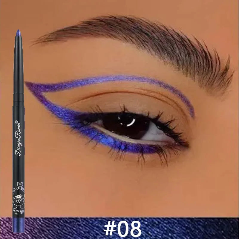 Stylo Gel Eyeliner caméléon, imperméable, brillant, chromé, ombre à paupières, crayon à paillettes, perle, vert, or, couché, ver à soie, maquillage pour les yeux