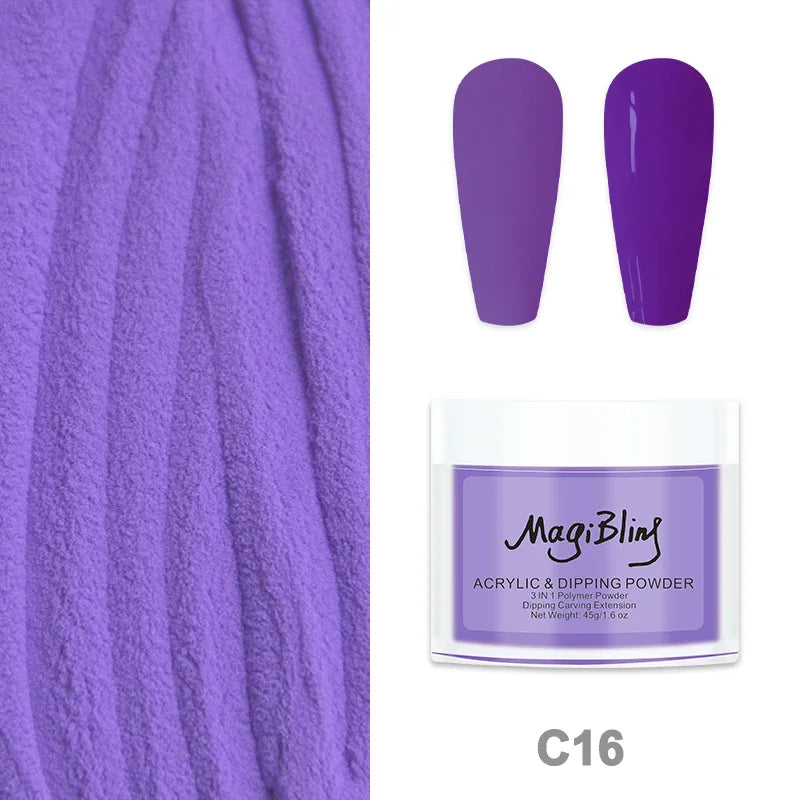 45g Large Acrylic Powder Red Brown Color Nail Extension Tip Engraving 3D Pattern Dust Powder Manicure Professional Nail Supplies