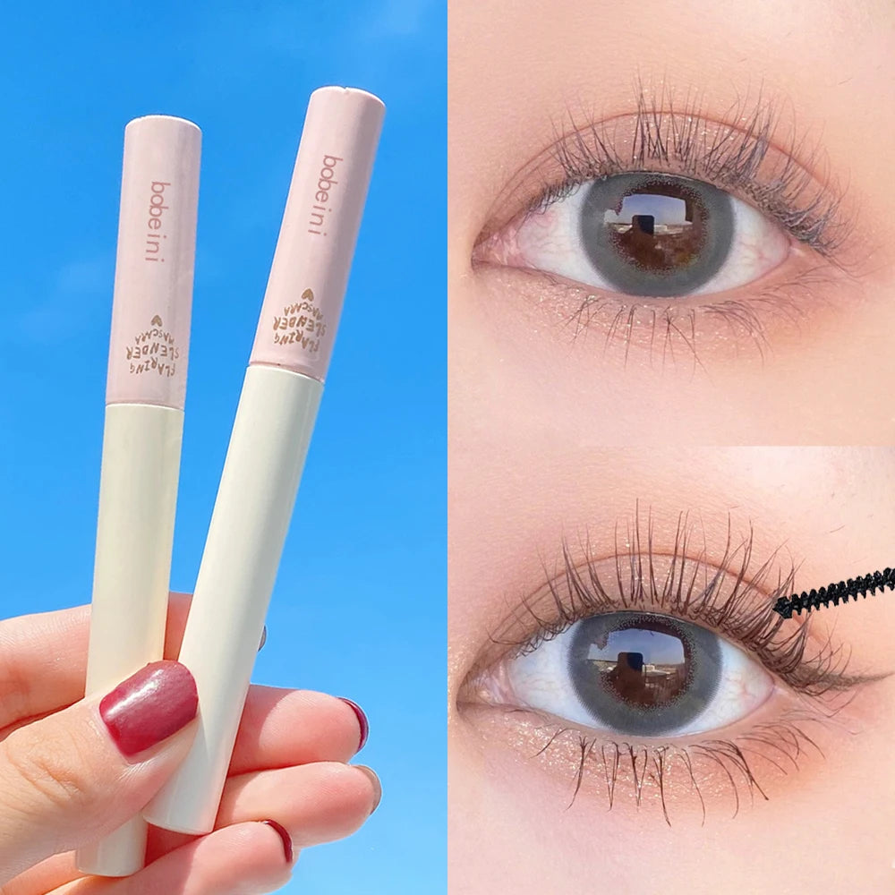 Mascara waterproof longue tenue allongeant, recourbant, fin et volumisant anti-bavure base