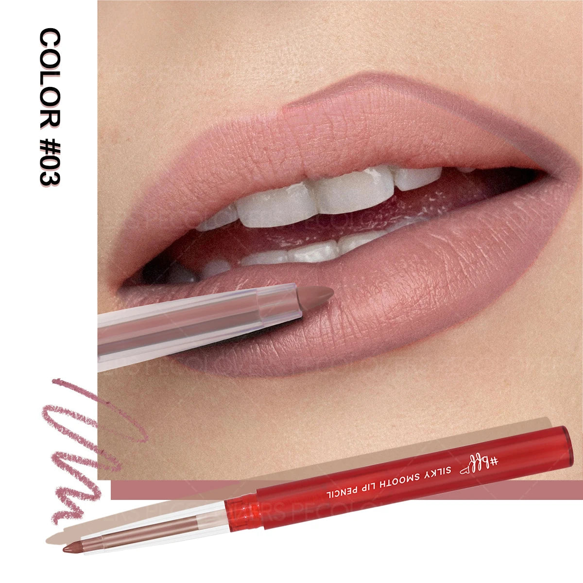 Crayon à Lèvres Mat Nude – Longue Tenue, Waterproof, Fini Brillant, Maquillage des Lèvres