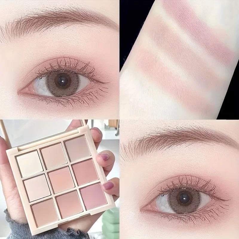 Palette de fards à paupières multifonctionnelle 9 couleurs, nuances variées, longue tenue et hydratante, kit de maquillage pour femmes