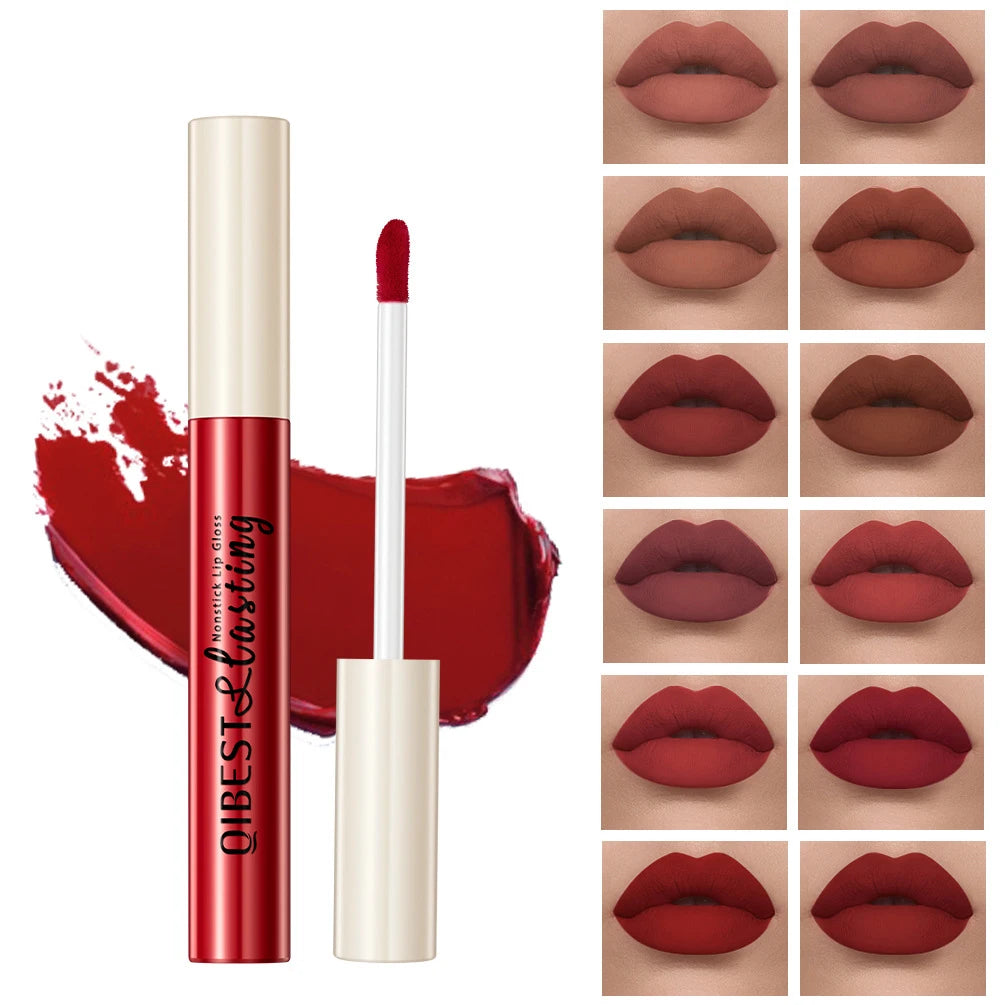 Rouge à lèvres liquide mat – Non transfuge sur les verres, waterproof, longue tenue, anti-bavure, fini velours, gloss résistant au transfert