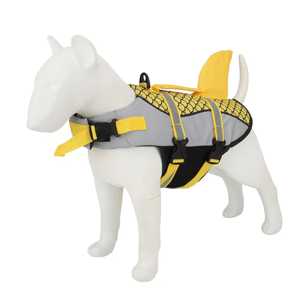 Shark Dog Life Jacket – Adjustable Pet Swimming Vest with Rescue Handle