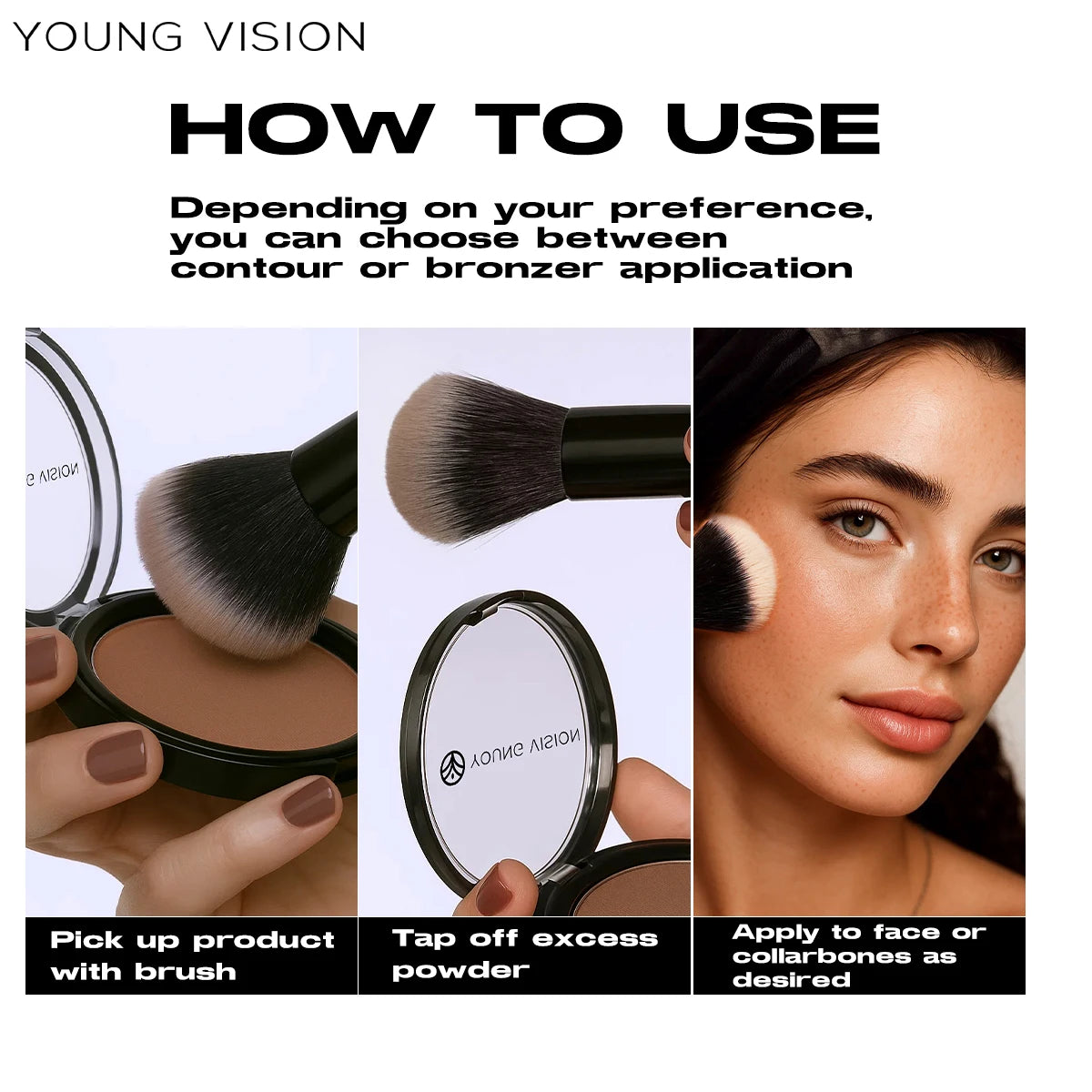 Bronzer mat soyeux – Poudre de contour longue tenue pour maquillage, effet 3D pour sculpter le visage – Correcteur pour contour profond et ombre du nez, palette de maquillage