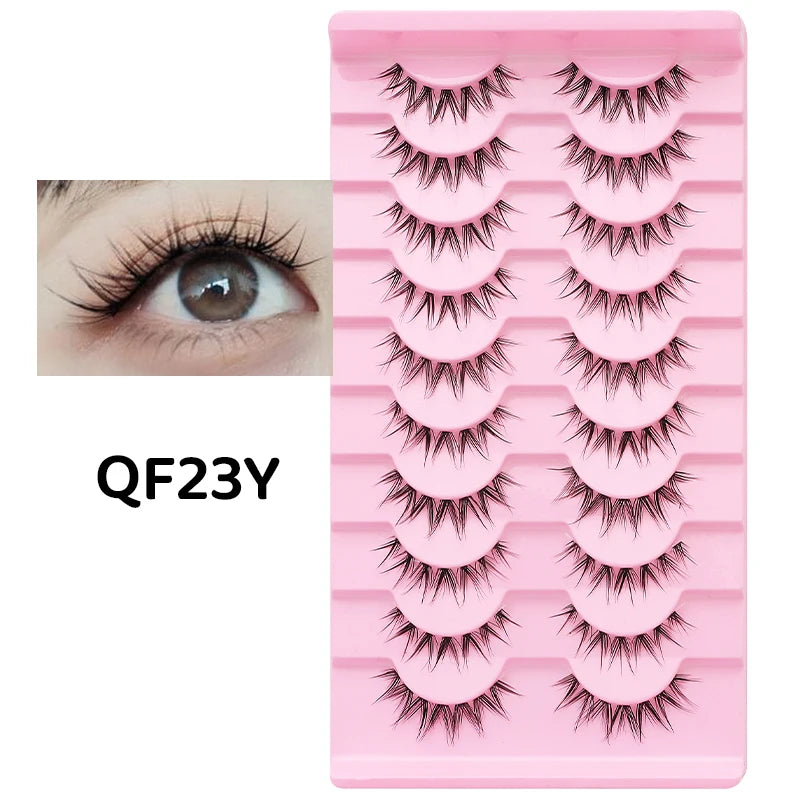 10 paires de cils naturels – Cils manga en bande complète, maquillage – Vente en gros, dropshipping, extensions de cils, faux cils style anime