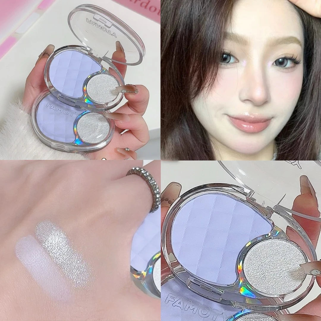 Palette Blush Éclaircissante et Brillante — Fard Velours Mist, Highlighter, Fini Mat et Pailleté, Ombre pour Contour des Joues