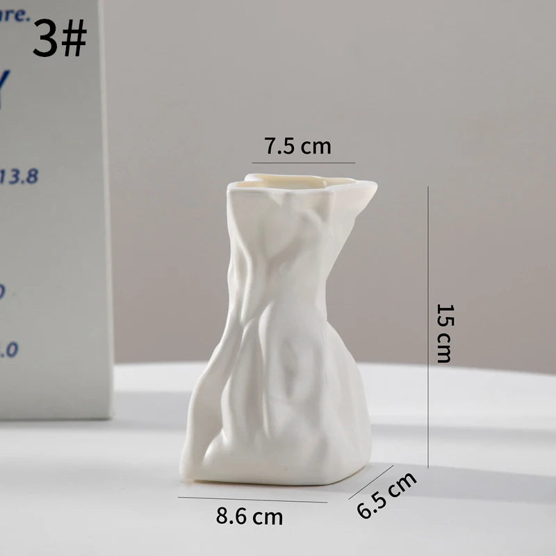 Modern White Decorative Vase – Minimalist Flower Vase for Home & Table Decor