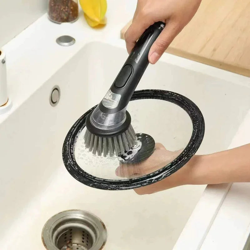 Dish Brush with Soap Dispenser – Long Handle Kitchen Scrub Brush