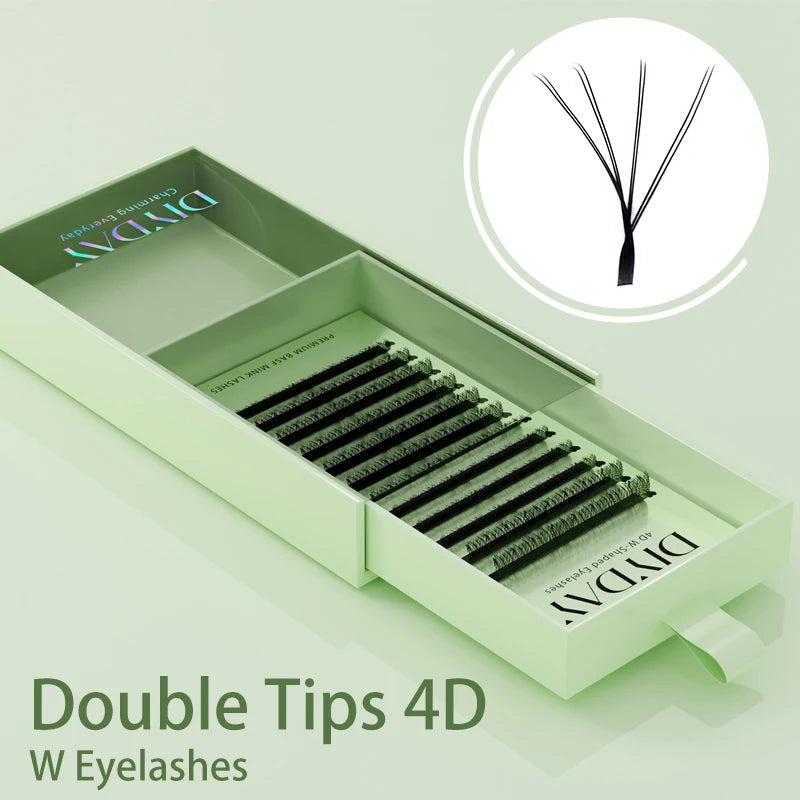 Extensions de cils en forme de W – Cils Bloom prémontés 3D, 4D, 5D, 6D, 7D, 8D, naturels et doux – Éventails d’extensions de cils