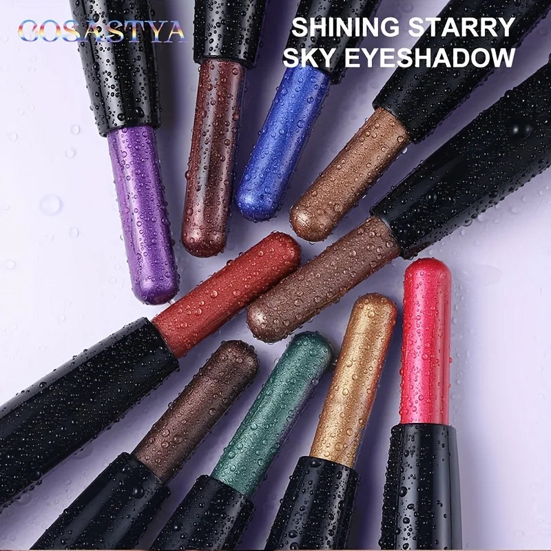 Crayon fard à paupières marron neutre métallique, crème magique scintillante, illuminateur yeux, crayon surligneur et eyeliner