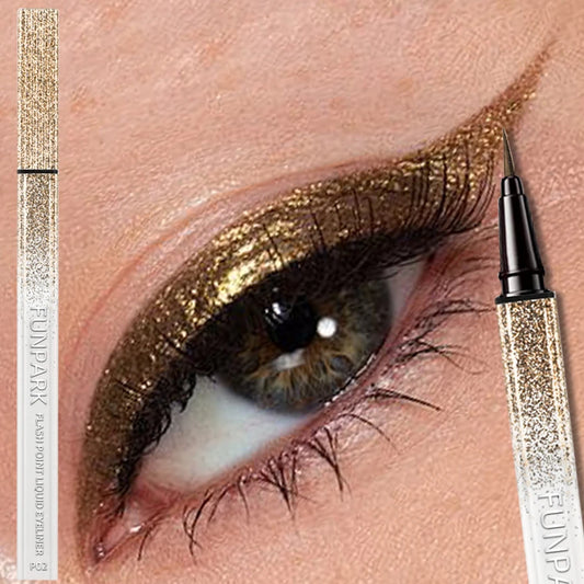 1 stylo eyeliner liquide Flash, longue tenue, brillant et waterproof, couleur marron, maquillage coréen pour femme, cadeau.
