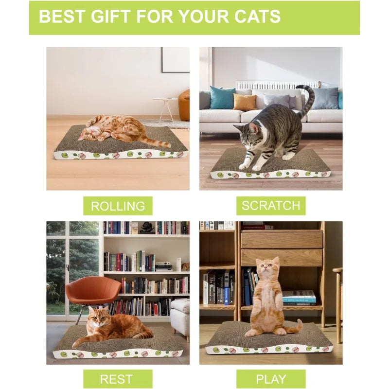 Corrugated Cardboard Cat Scratcher – Durable Scratching Board for Indoor Cats