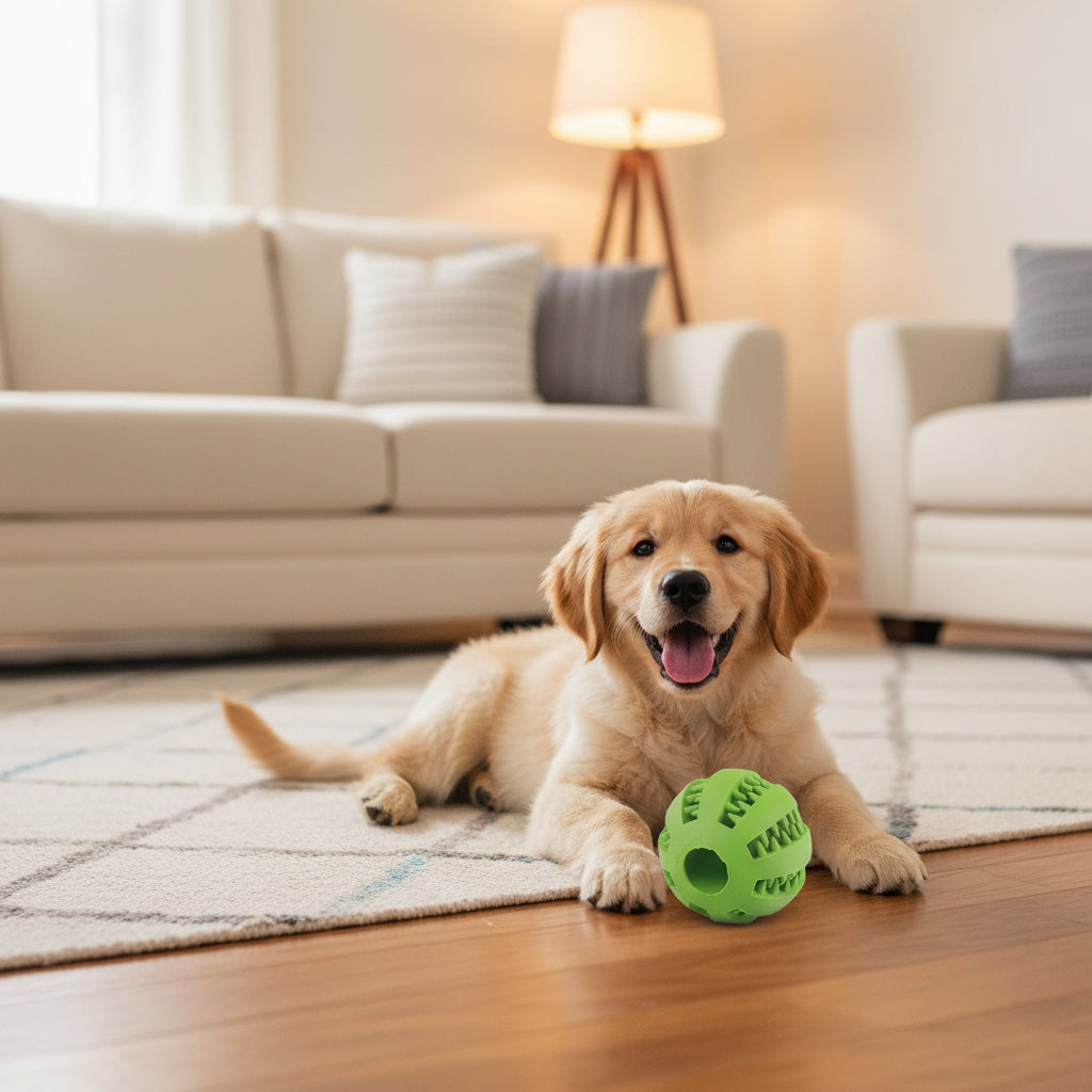 Interactive Treat Dispensing Dog Ball – Chew & Teeth Cleaning Toy