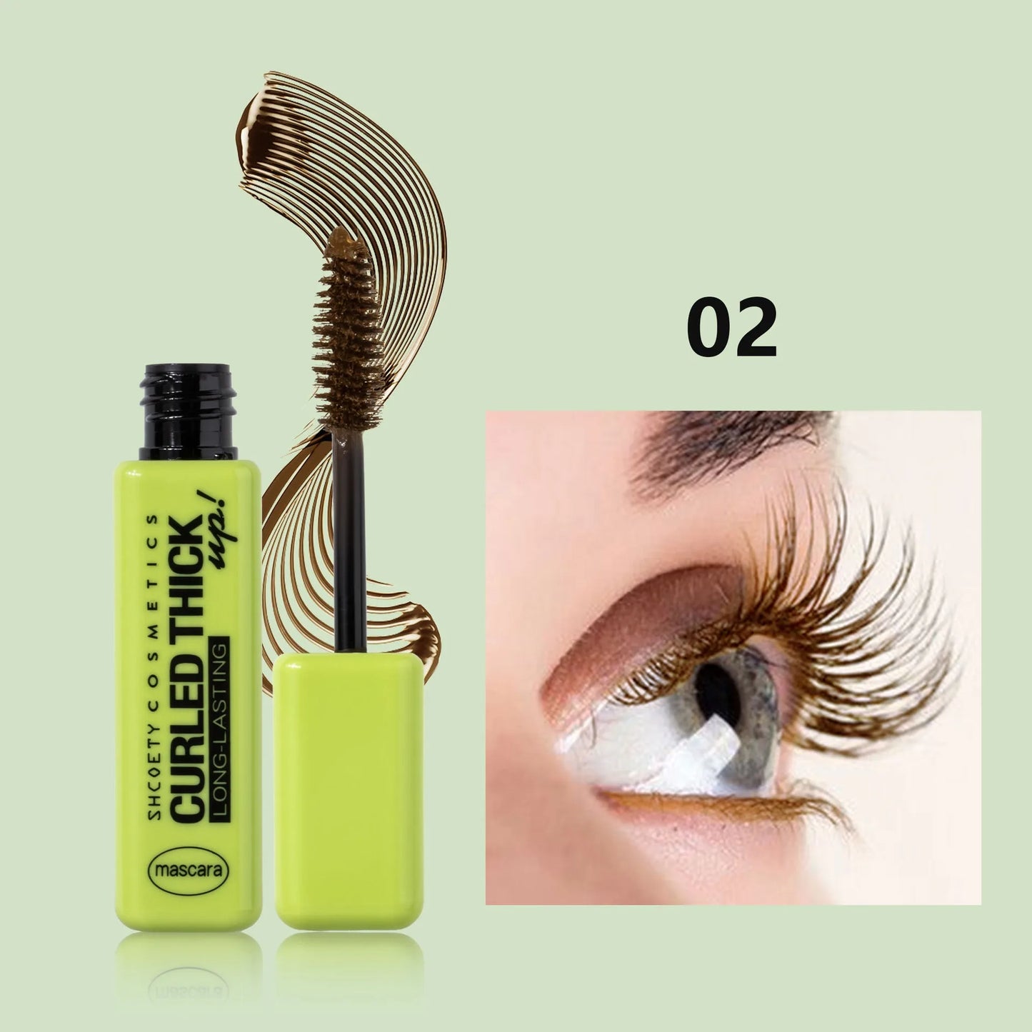 Mascara 7D waterproof allongeant cils fibres de soie noir volume et courbure longue tenue