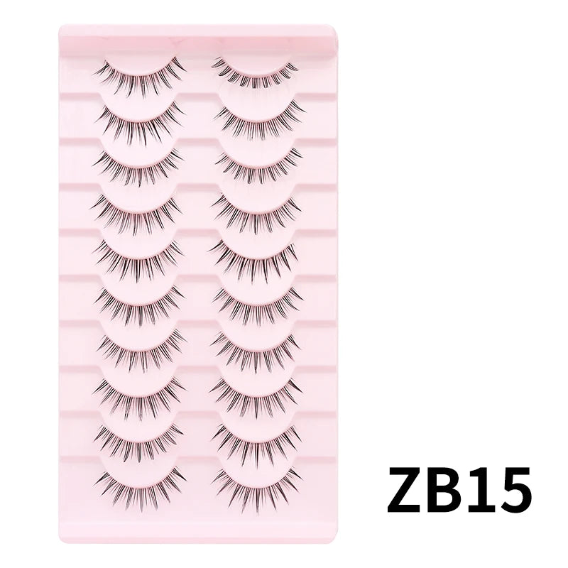 10 paires de cils naturels – Cils manga en bande complète, maquillage – Vente en gros, dropshipping, extensions de cils, faux cils style anime
