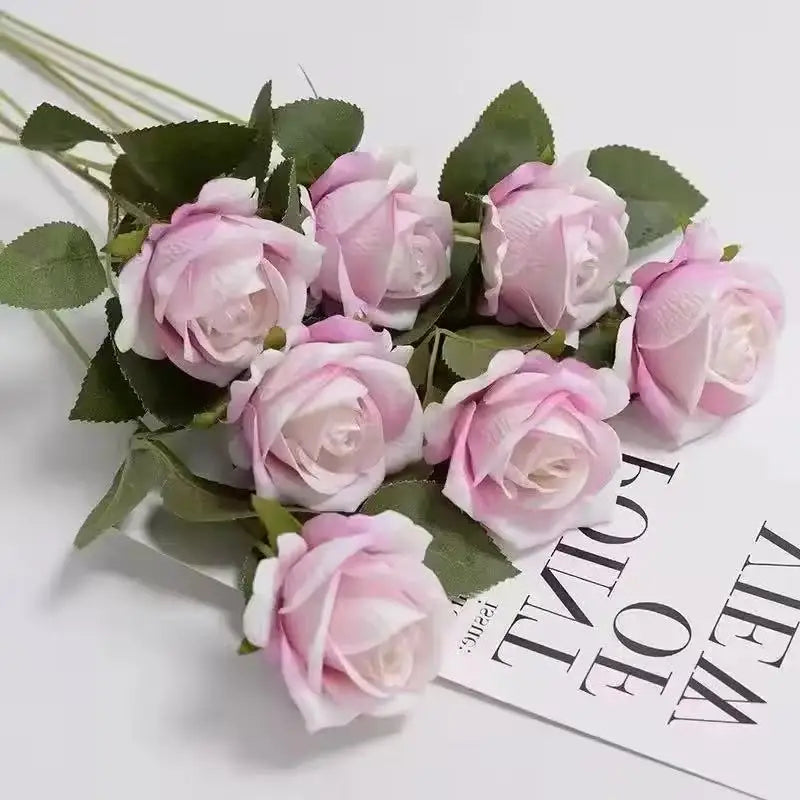 Artificial Rose Flower Stems – Realistic Red Roses for Home & Wedding Décor