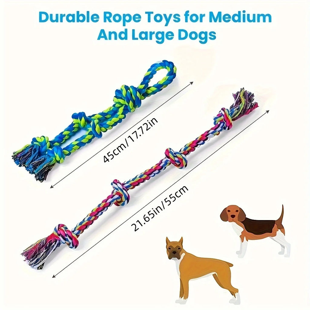 Heavy-Duty Rope Knot Dog Toy – Durable Interactive Chew & Tug Toy