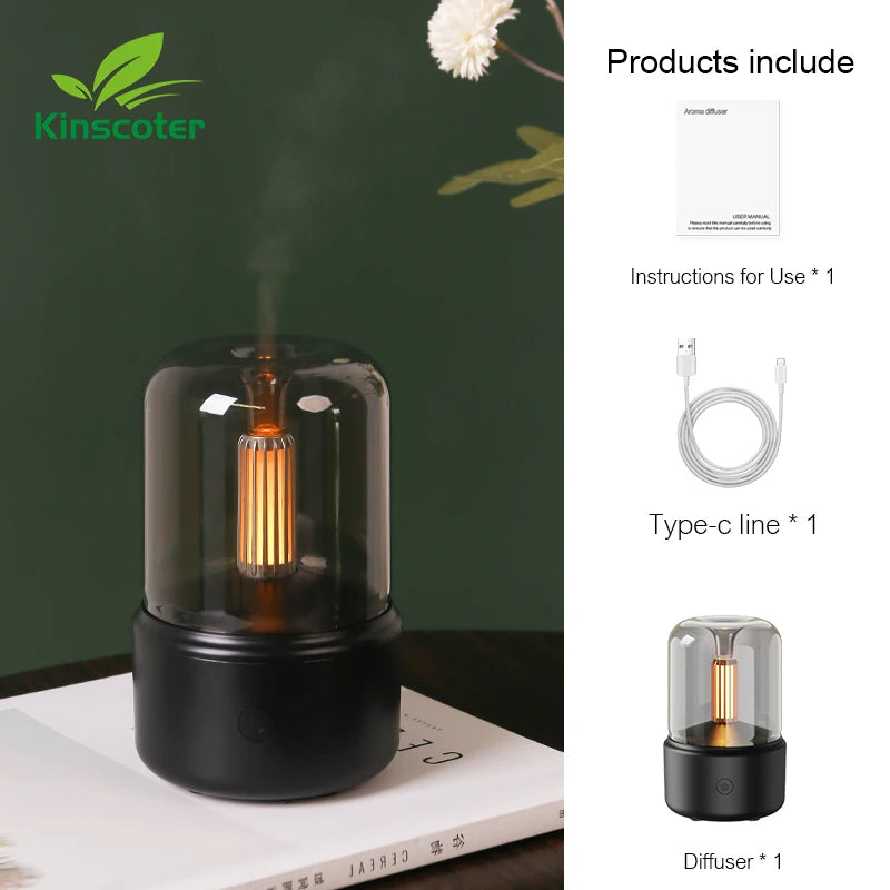 Portable Mini Aroma Diffuser – USB Essential Oil Humidifier with LED Night Light