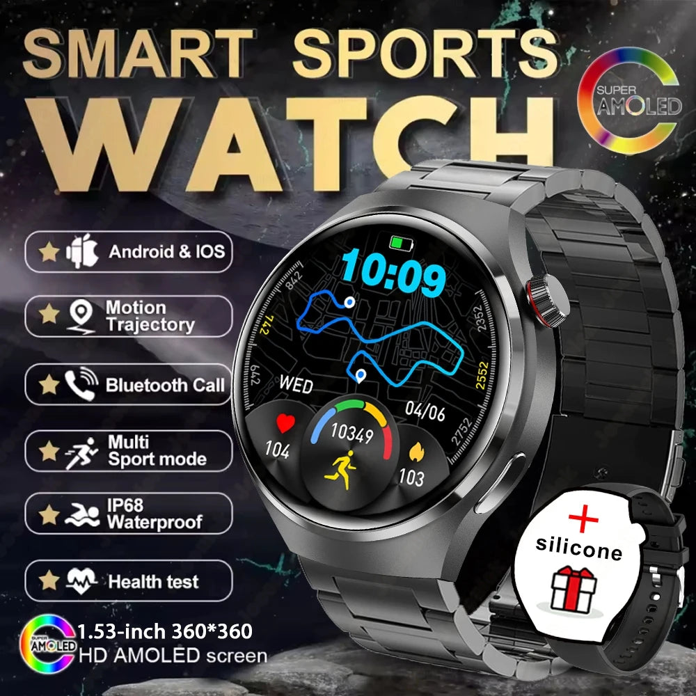 2025 nouvelle montre 4 GT série montre intelligente hommes AMOLED écran fréquence cardiaque surveillance de la santé Bluetooth appel affaires Smartwatch homme