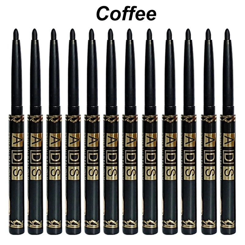 Crayons Eyeliner Noir Waterproof — disponible en 1/2/5/12 pcs, longue tenue, facile à appliquer, gel mat anti-bavures pour un maquillage des yeux intense