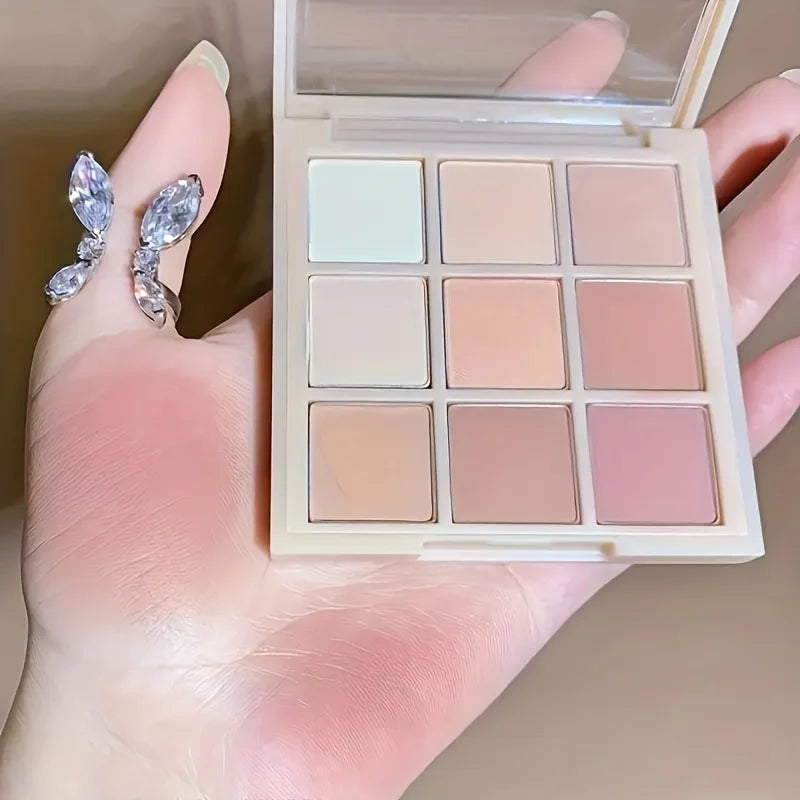 Palette de fards à paupières multifonctionnelle 9 couleurs, nuances variées, longue tenue et hydratante, kit de maquillage pour femmes