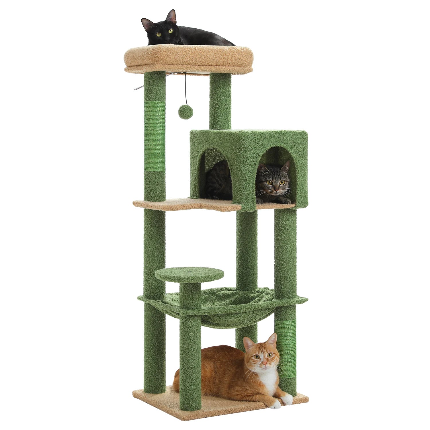 Multi-Level Cat Tree Tower – Cat Condo, Hammock & Scratching Activity Center