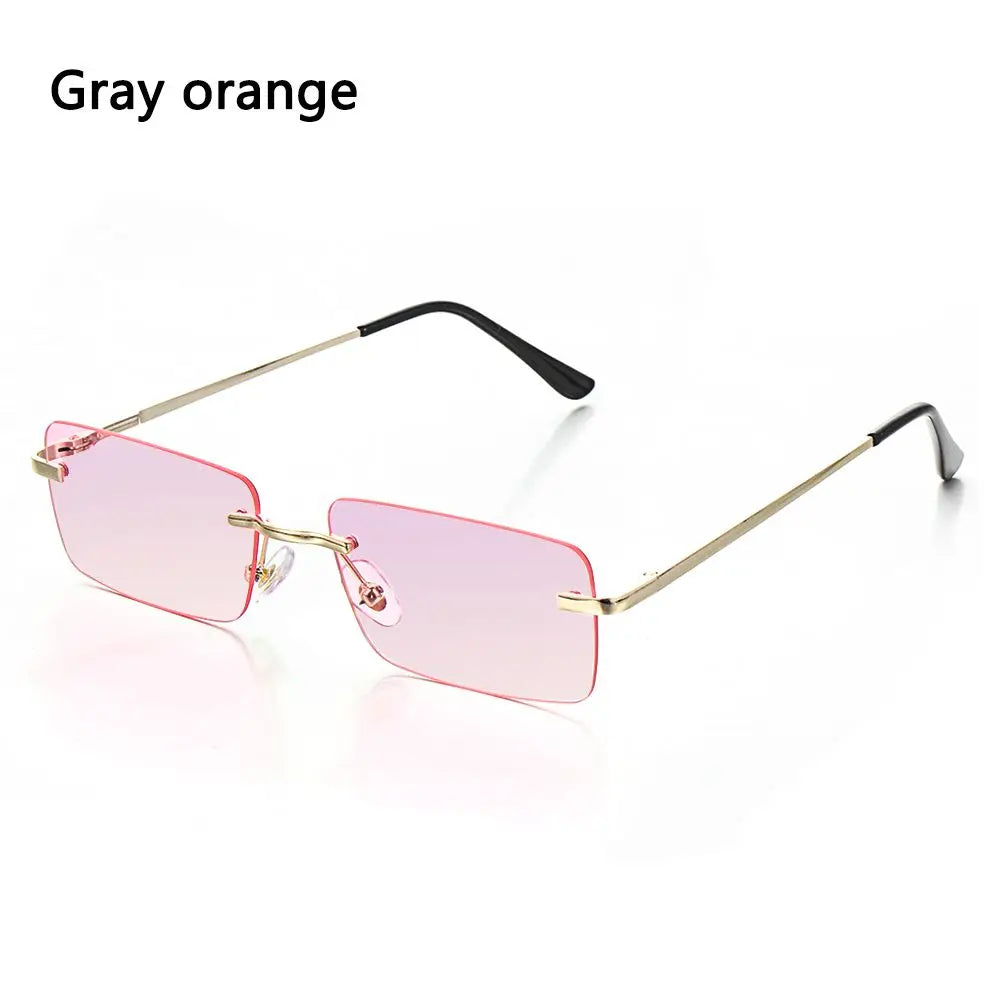 « Lunettes de soleil rectangle – Sans monture, unisexes, vintage UV400 »