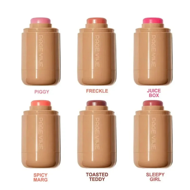 Nouveau Blush Stick de Poche — Crème 2 en 1 pour Lèvres et Joues, Hydratant, Teinte Naturelle Rouge, Poudre Blush Crème, Style Coréen, Maquillage Rose