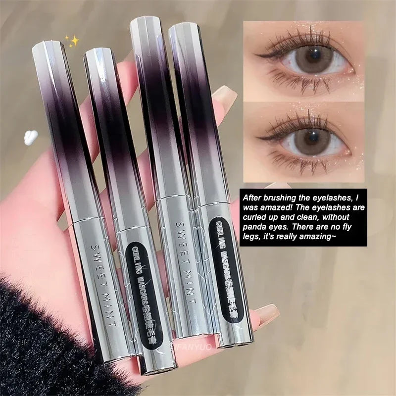Mascara fibres de soie brosse ultra-fine allongeant et recourbant cils brun et noir waterproof longue tenue séchage rapide