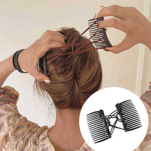 « Peigne Élastique Double Rang – Accessoire Cheveux Femme »