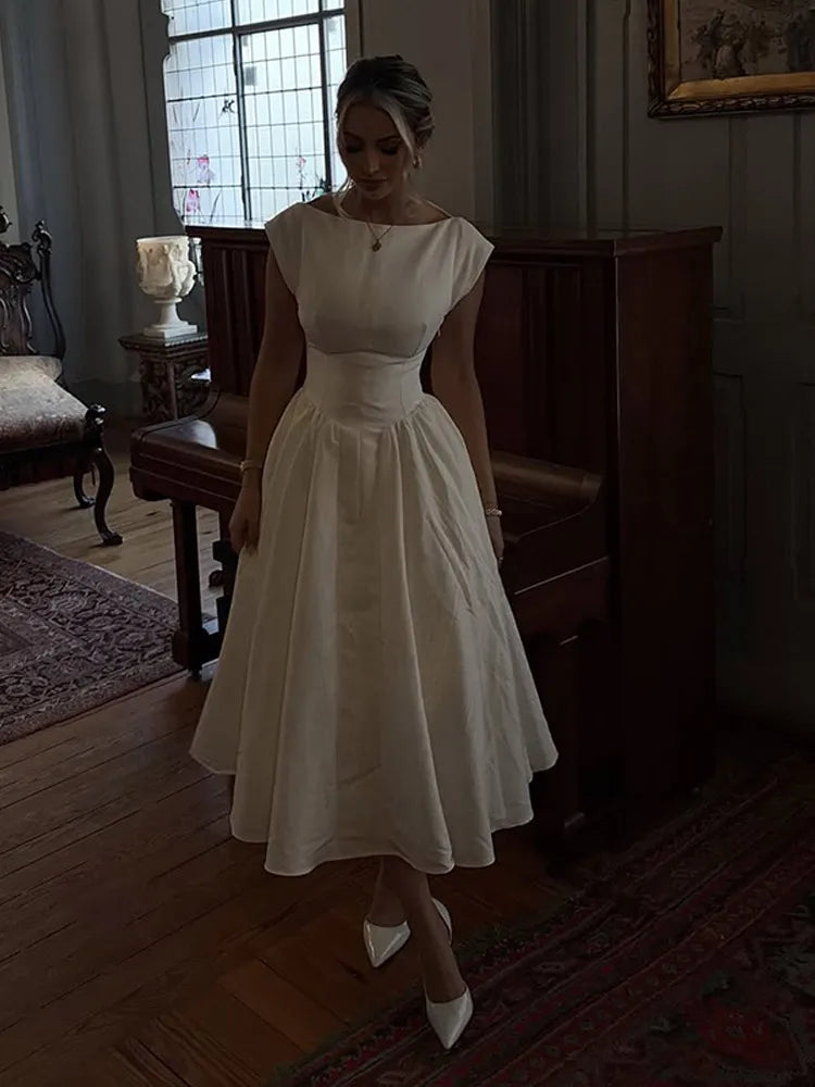 Robe Longue Femme Noir – Col Carré Élégant, Plissée, Sans Manches, Maxi Été 2025