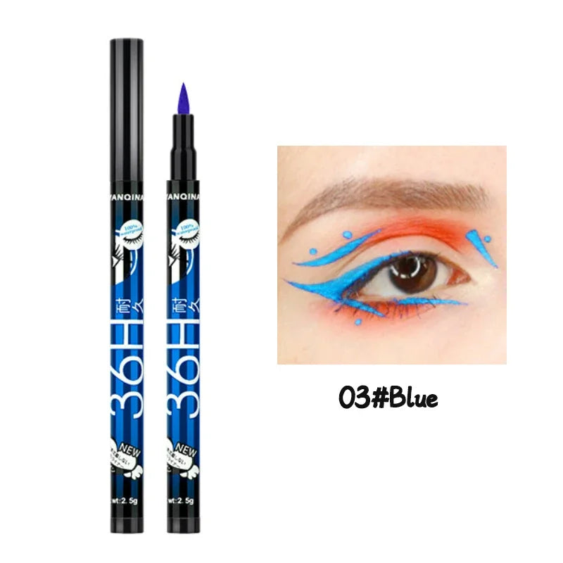 Eyeliner Liquide Noir 36H — séchage rapide, waterproof, longue tenue, crayon lisse, ne bave pas, maquillage yeux