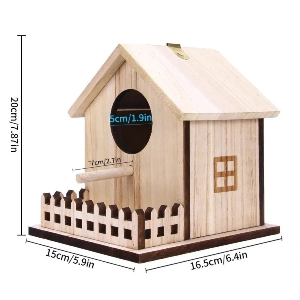 Wooden Bird House – Hanging Breeding & Nesting Box for Birds