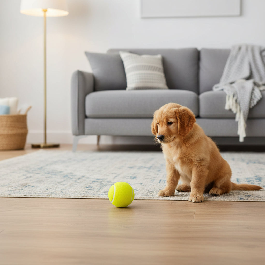 Squeaky Rubber Dog Ball Toy – Interactive Chew Toy for Small Dogs