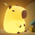 Cute Capybara Night Light – Rechargeable Silicone Bedside Lamp for Kids & Room Decor