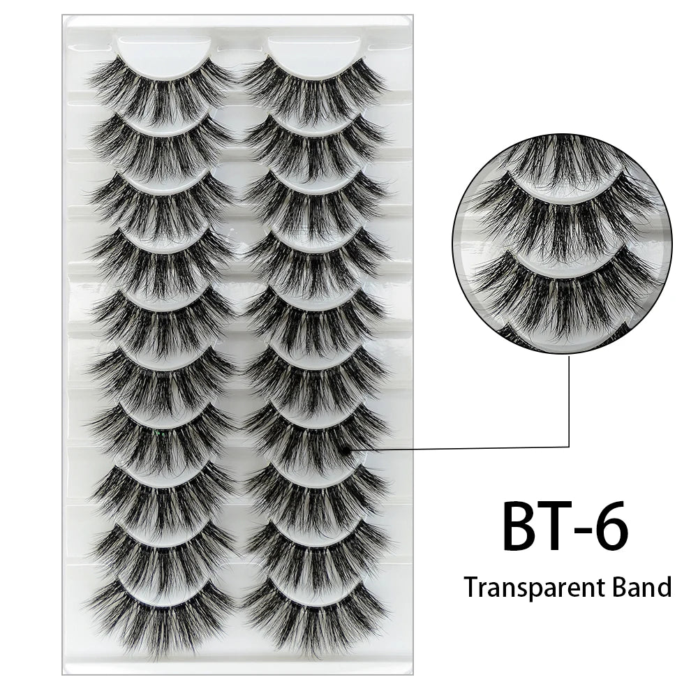 7 à 10 paires de cils – Cils 3D naturels, longs et volumineux, doux et légers – Faux cils sans cruauté pour maquillage