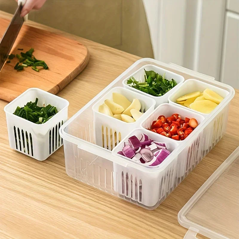 Airtight Food Storage Container with Lid – Fresh Box for Onion, Garlic & Fruit