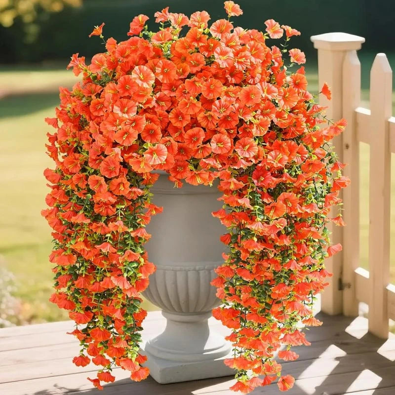 Artificial Morning Glory Flower Vine – Decorative Hanging Floral Garland