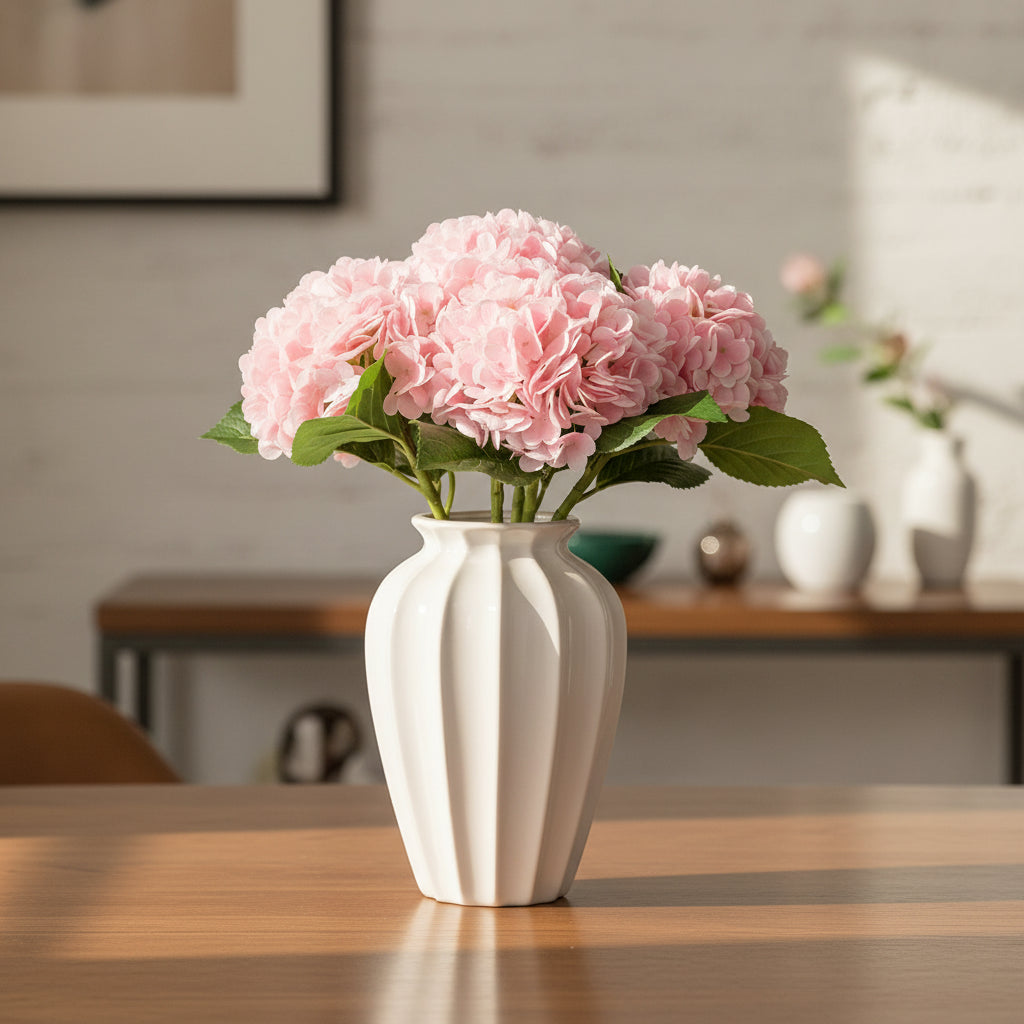 Real Touch Artificial Hydrangea Flowers – 3D Latex Bridal Bouquet Décor