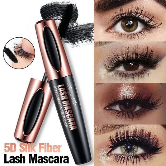 Mascara 4D fibres de soie recourbant waterproof cils noirs épais extensions longue tenue