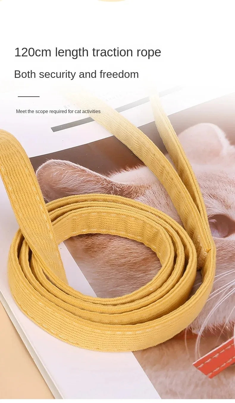 Cartoon Bee Pet Harness & Leash Set – Adjustable Vest for Cats & Small Dogs