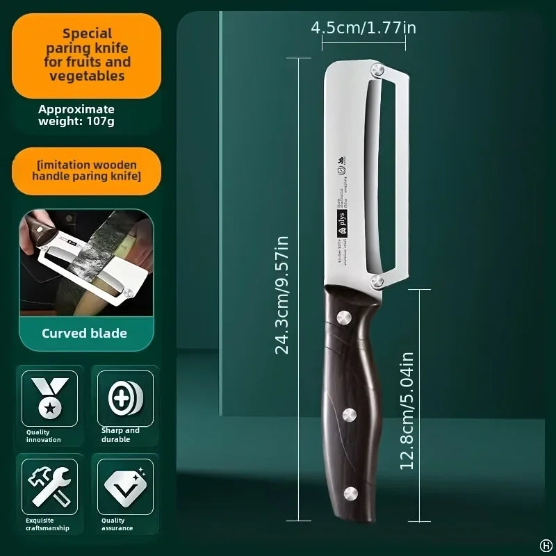 Stainless Steel Peeler with Wooden Handle – Durable Fruit & Vegetable Peeling and Slicing Kitchen Tool