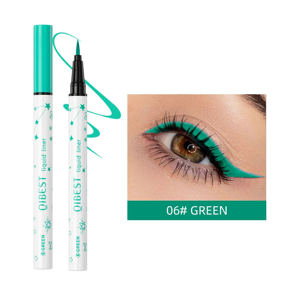 Crayon Eyeliner Ultra-Fin — waterproof, longue tenue, texture lisse, 12 couleurs vives, haute pigmentation, maquillage des yeux