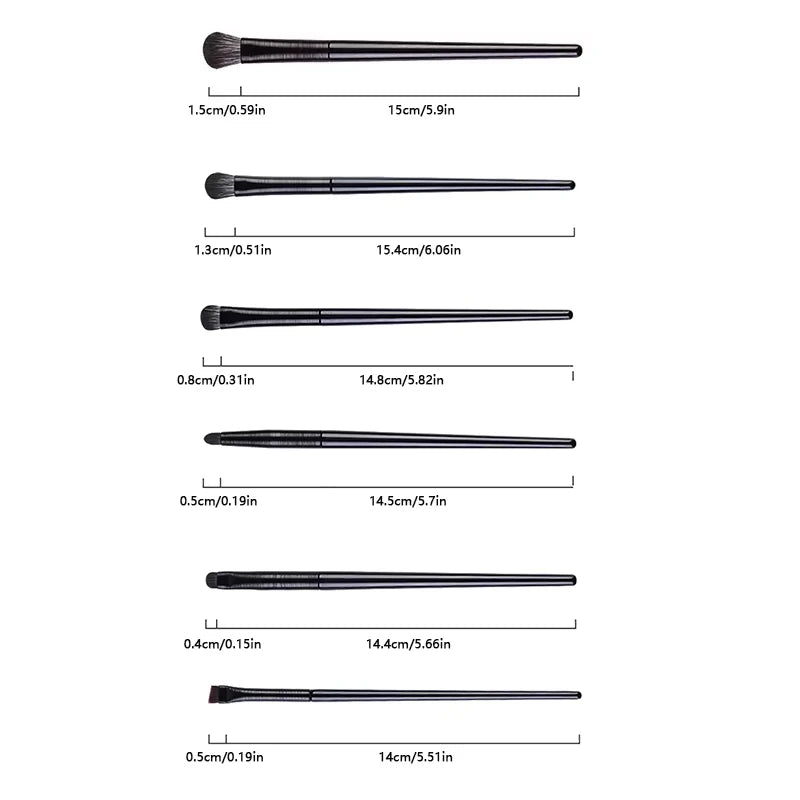 Ensemble de pinceaux de maquillage pour les yeux 6 pièces: pinceau professionnel pour fard à paupières à contour doux, petits pinceaux de maquillage pour les yeux pour le maquillage détaillé des yeux, la facia