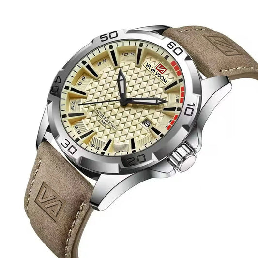 Hommes Sport décontracté militaire Quartz calendrier montre-bracelet pour homme d'affaires en cuir étanche mâle horloge Relogio Masculin