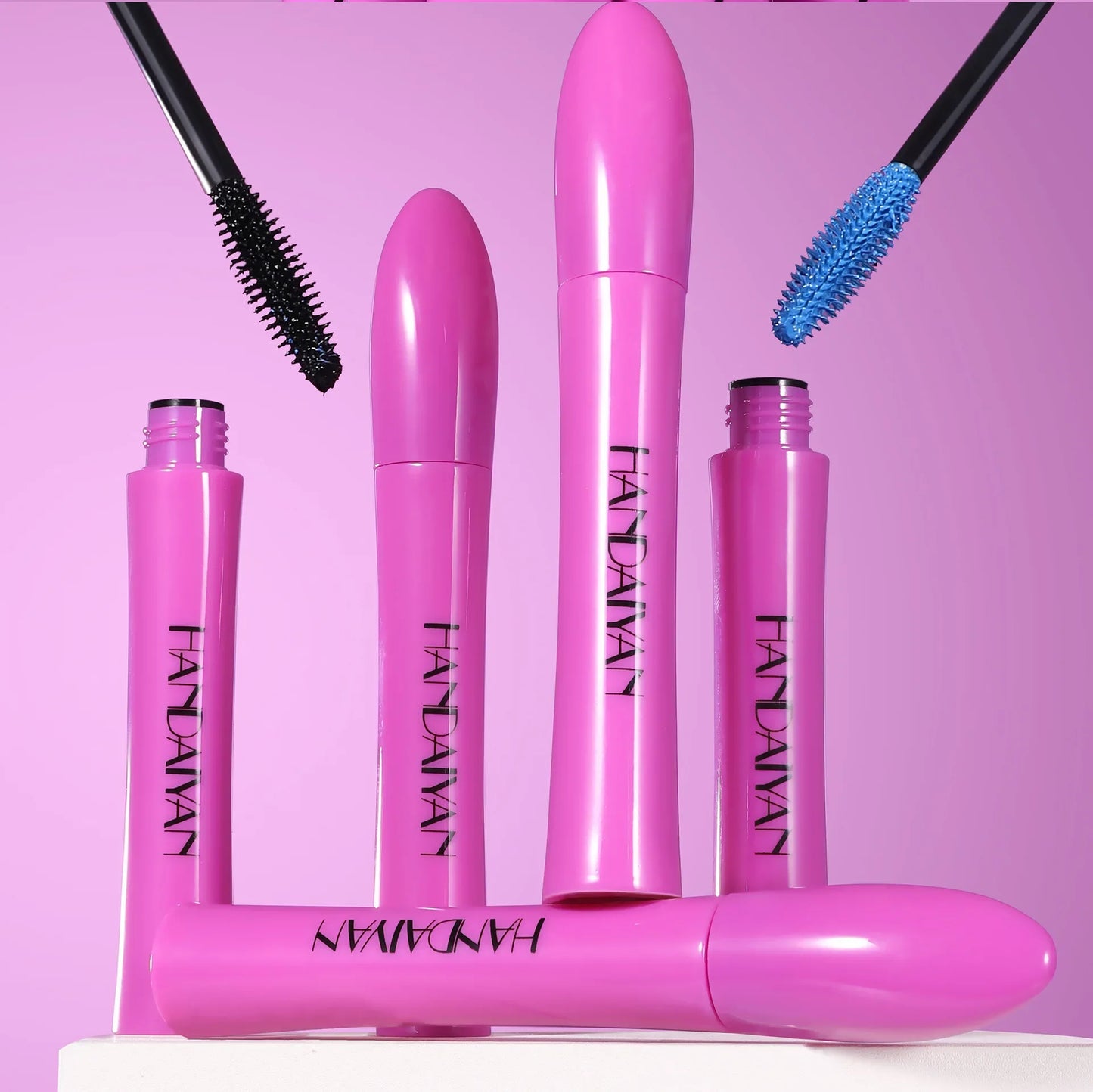 Mascara 10 couleurs waterproof volume recourbant longue tenue bleu saphir et rose