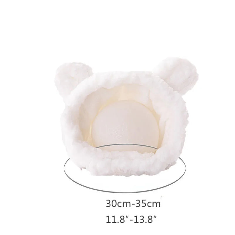 Cute Bear & Bunny Hooded Pet Hat – Soft Velvet Winter Costume for Cats & Dogs