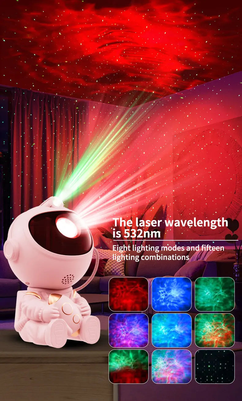 Astronaut Galaxy Projector – LED Starry Sky Night Light for Bedroom & Room Decor