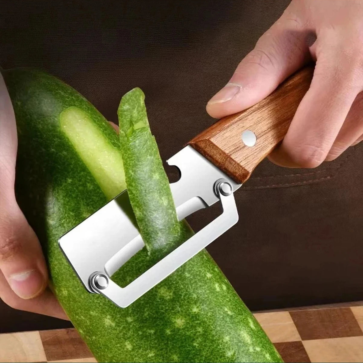 Wooden Multifunction Vegetable Peeler – Ergonomic Fruit & Vegetable Peeling and Slicing Tool