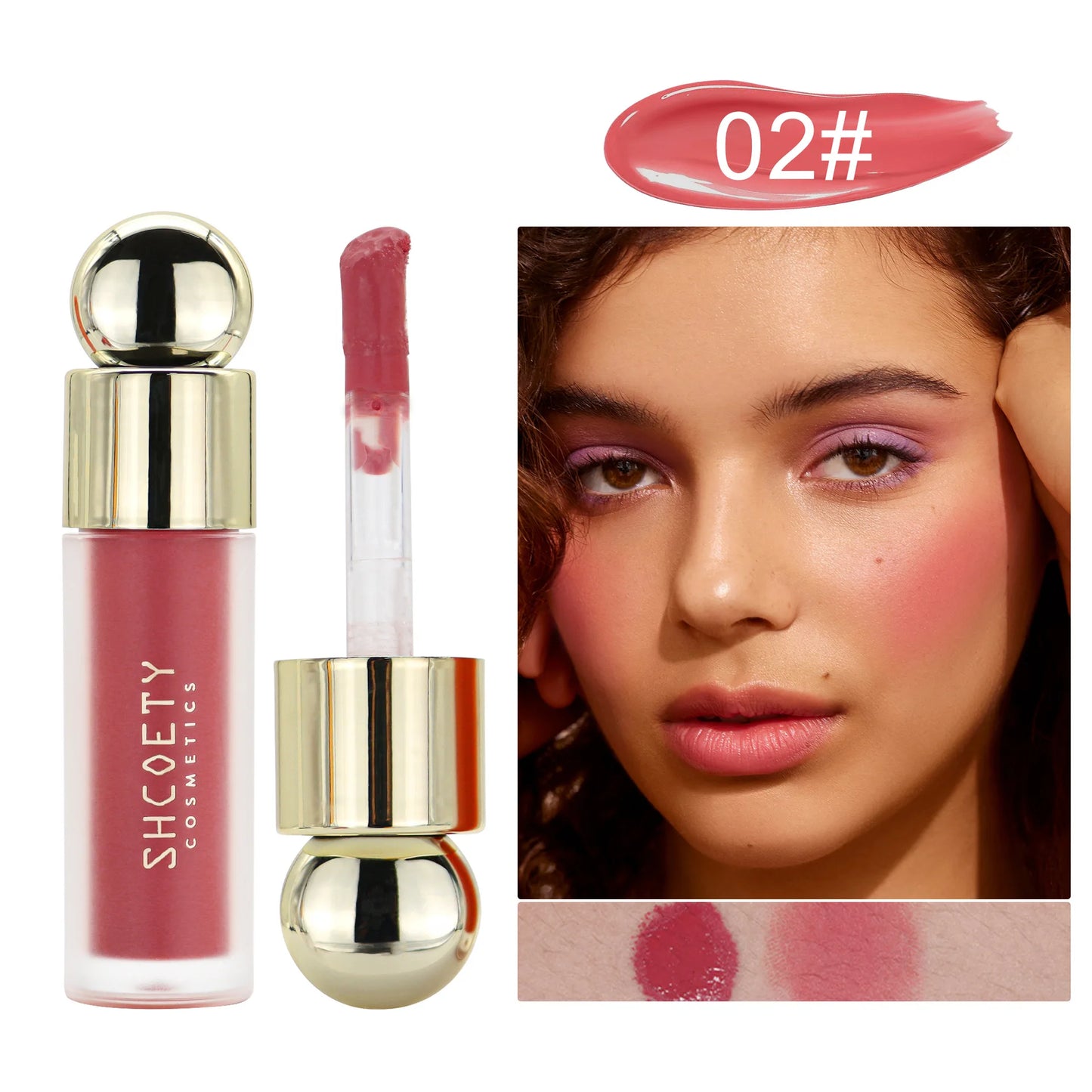 Blush liquide mat – Pigment visage et ombre à paupières longue tenue, texture crème – Teinte orange pêche naturelle pour un maquillage éclatant